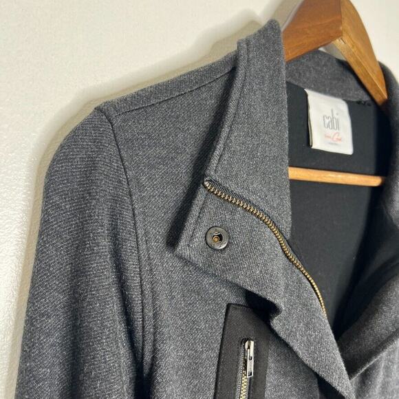 Cabi Love Carol 3184 Grey Mesh Back Layered Utility Belted Jacket Size Medium - Picture 3 of 10